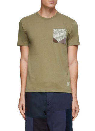 Main View - Click To Enlarge - FDMTL - Origami Chest Patch Pocket Cotton Crewneck T-Shirt