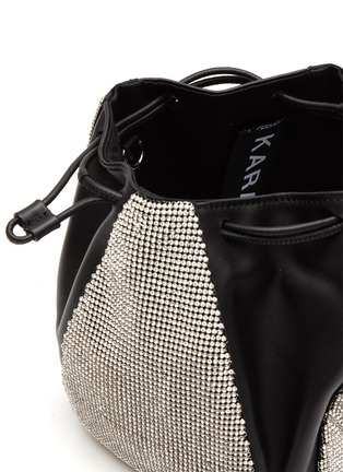 Detail View - Click To Enlarge - KARA - CRYSTAL MESH DRAWSTRING CROSSBODY STRAP POUCH