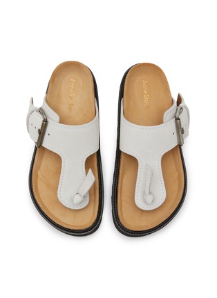 Detail View - Click To Enlarge - ACNE STUDIOS - BUCKLE DETAIL LEATHER THONG PLATFORM SANDALS