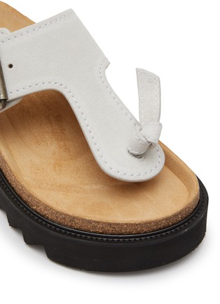 Detail View - Click To Enlarge - ACNE STUDIOS - BUCKLE DETAIL LEATHER THONG PLATFORM SANDALS