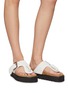 Figure View - Click To Enlarge - ACNE STUDIOS - BUCKLE DETAIL LEATHER THONG PLATFORM SANDALS