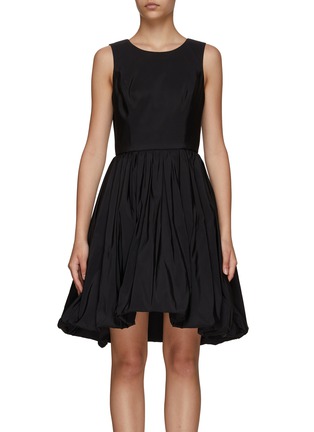 Main View - Click To Enlarge - CAROLINA HERRERA - SLEEVELESS BUBBLE HEM SILK FAILLE MIDI DRESS