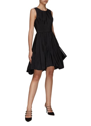 Figure View - Click To Enlarge - CAROLINA HERRERA - SLEEVELESS BUBBLE HEM SILK FAILLE MIDI DRESS