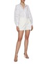 Figure View - Click To Enlarge - CAROLINA HERRERA - High Waisted Cotton Twill Shorts