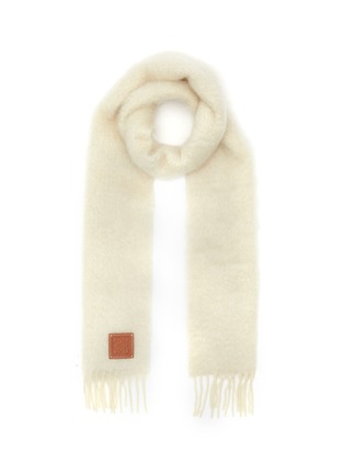 Main View - Click To Enlarge - LOEWE - Anagram Embossed Patch Mohair-Wool Blend Scarf