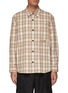 Main View - Click To Enlarge - SOLID HOMME - COTTON PLAID LONG SLEEVE SHIRT