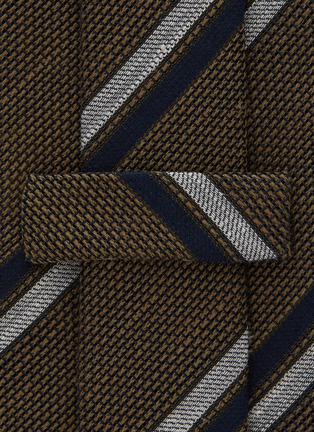 Detail View - Click To Enlarge - STEFANOBIGI MILANO - Volga' Striped Linen Silk Blend Tie