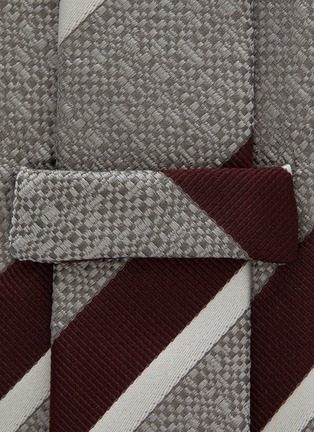 Detail View - Click To Enlarge - STEFANOBIGI MILANO - Volga' Oxford Striped Jacquard Silk Tie