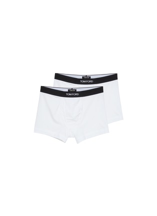 Main View - Click To Enlarge - TOM FORD - LOGO JACQUARD WAIST COTTON MODAL BLEND BOXER BRIEFS PACK OF 2