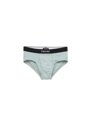 Main View - Click To Enlarge - TOM FORD - LOGO JACQUARD WAIST COTTON STRETCH BRIEFS