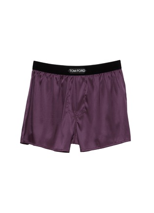 Main View - Click To Enlarge - TOM FORD - LOGO JACQUARD WAIST SILK BLEND BOXERS