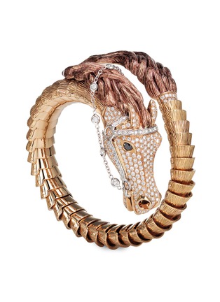 Main View - Click To Enlarge - ROBERTO COIN - Animalier Cheval' Diamond Ruby 18k Rose Gold Bracelet