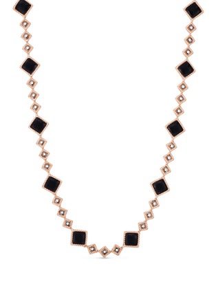 Main View - Click To Enlarge - ROBERTO COIN - Palazzo Ducale' Diamond Jade Ruby 18k Rose Gold Necklace