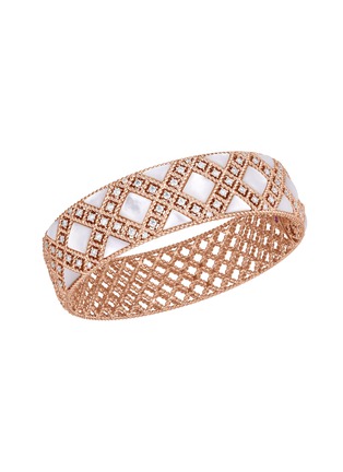 Main View - Click To Enlarge - ROBERTO COIN - Palazzo Ducale' Diamond Mother Of Pearl Ruby 18k Rose Gold Bangle