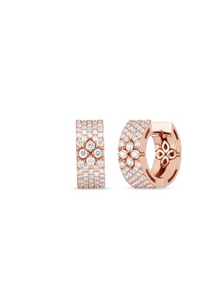 Main View - Click To Enlarge - ROBERTO COIN - Love In Verona' Diamond Ruby 18K Rose Gold Hoop Earrings