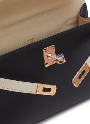 Detail View - Click To Enlarge - MAIA - Mini Kelly Horseshoe Black And Crais Swift Leather Pochette Bag