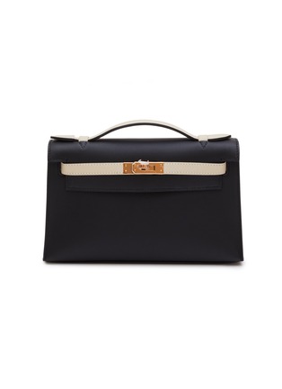 Main View - Click To Enlarge - MAIA - Mini Kelly Horseshoe Black And Crais Swift Leather Pochette Bag