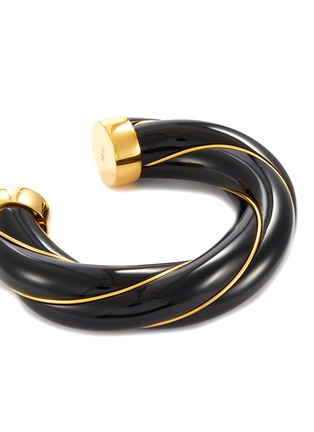 Detail View - Click To Enlarge - AURÉLIE BIDERMANN - DIANA' GOLD PLATED TWISTED BAKELITE BRACELET