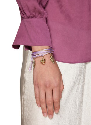 Figure View - Click To Enlarge - AURÉLIE BIDERMANN - HONOLULU' DOVE LEAF CHARMS BRACELET