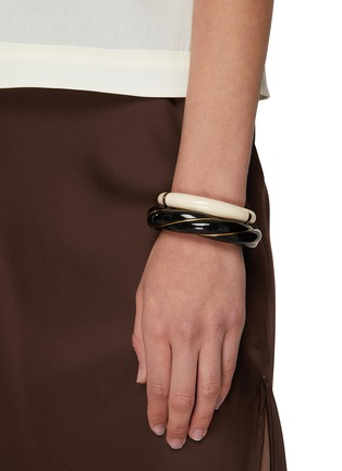 Figure View - Click To Enlarge - AURÉLIE BIDERMANN - DIANA' GOLD PLATED TWISTED BAKELITE BRACELET