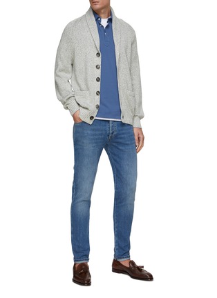 Figure View - Click To Enlarge - BRUNELLO CUCINELLI - Shawl Collar Cotton Knit Cardigan
