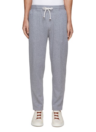 Main View - Click To Enlarge - BRUNELLO CUCINELLI - Cotton Blend Drawstring Jogger Pants