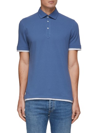 Main View - Click To Enlarge - BRUNELLO CUCINELLI - Double Layered Cotton Polo Shirt