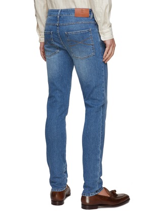 Back View - Click To Enlarge - BRUNELLO CUCINELLI - Medium Wash Slim Jeans
