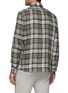 Back View - Click To Enlarge - BRUNELLO CUCINELLI - SPREAD COLLAR LINEN COTTON BLEND CHECKED SHIRT
