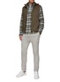 Figure View - Click To Enlarge - BRUNELLO CUCINELLI - SPREAD COLLAR LINEN COTTON BLEND CHECKED SHIRT