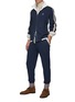Figure View - Click To Enlarge - BRUNELLO CUCINELLI - DUAL ZIP FRONT HIGH NECK COTTON BLEND TRACK JACKET