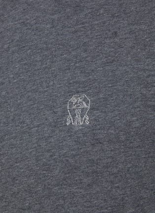  - BRUNELLO CUCINELLI - Logo Double Layered Cotton Crewneck T-Shirt