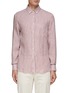 Main View - Click To Enlarge - BRUNELLO CUCINELLI - Button Down Collar Striped Linen Shirt