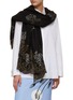 Figure View - Click To Enlarge - JANAVI - Beaded Floral Embellishment Lace Trimmed Cashmere Scarf