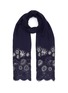 Main View - Click To Enlarge - JANAVI - x Keira Chaplin Sequined Floral Embellishment Lace Trimmed Cashmere Scarf