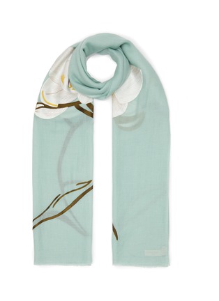 Main View - Click To Enlarge - JANAVI - Wild Lady's Slipper Orchid Cashmere Scarf