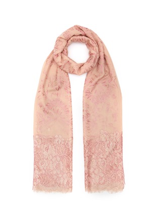 Main View - Click To Enlarge - JANAVI - Winter Jasmin Lace Trimmed Cashmere Scarf