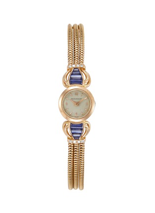 Main View - Click To Enlarge - LANE CRAWFORD VINTAGE WATCHES - Jaeger-LeCoultre Diamond Sapphire 18K Rose Gold Round Watch