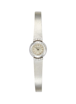 Main View - Click To Enlarge - LANE CRAWFORD VINTAGE WATCHES - Omega Diamond Encrusted 14K White Gold Round Watch