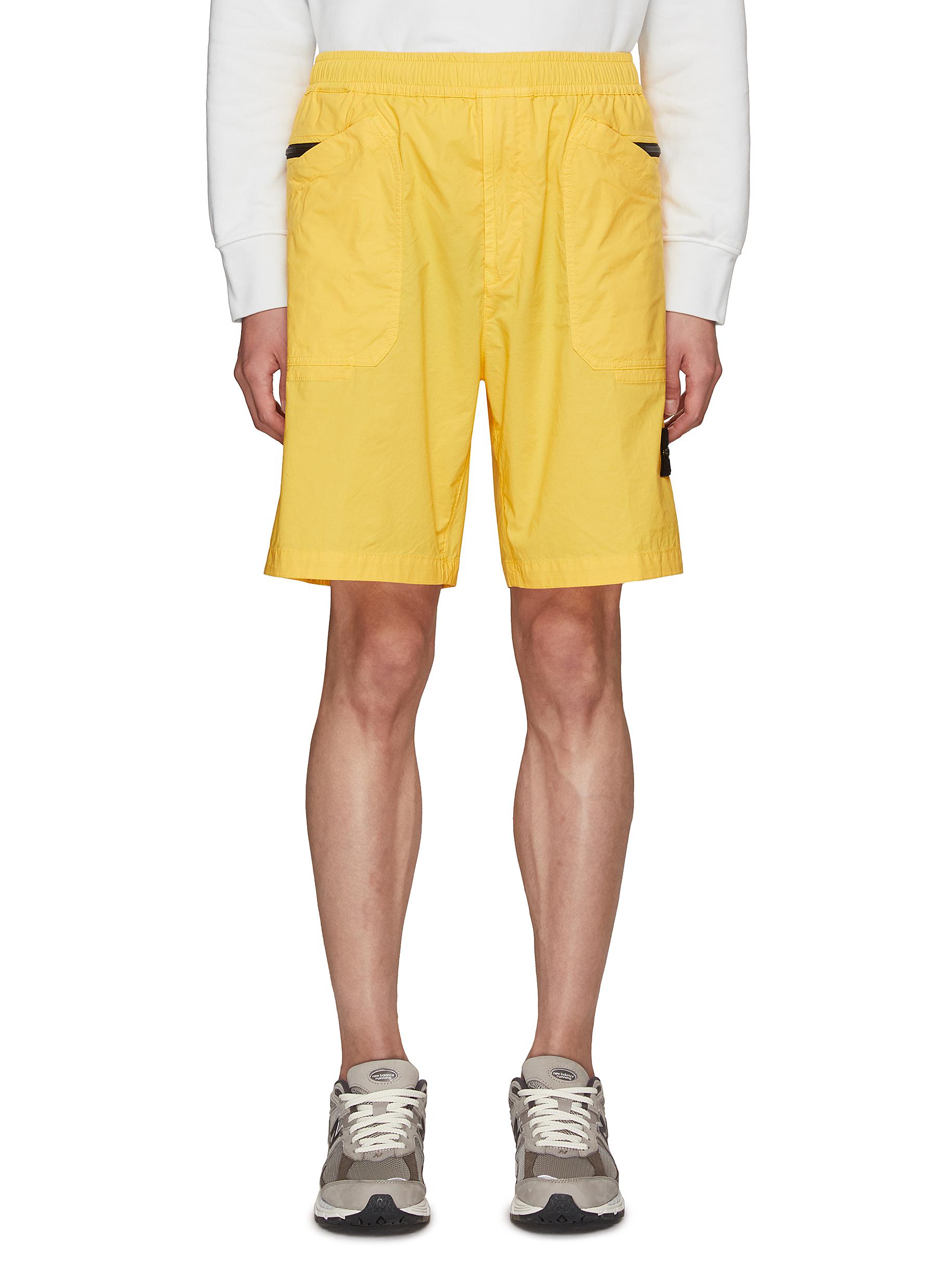 ELASTIC WAIST COTTON BLEND BERMUDA 