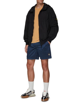 Figure View - Click To Enlarge - STONE ISLAND - SIDE POCKET COMPASS PATCH LOGO DRAWSTRING SWIM SHORTS