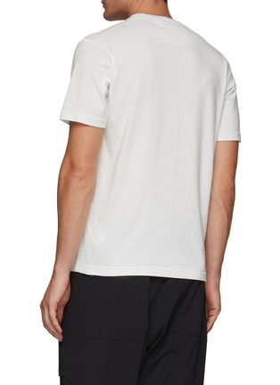 Back View - Click To Enlarge - STONE ISLAND - Compass logo tab cotton T-shirt