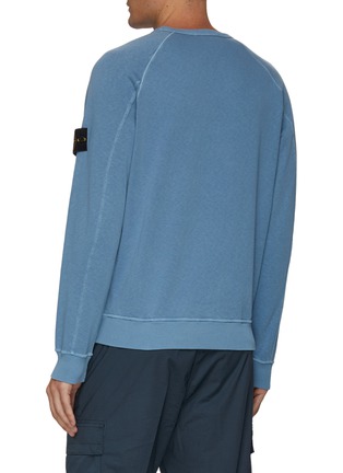 Back View - Click To Enlarge - STONE ISLAND - Vintage Wash Raglan Sleeved Cotton Sweatshirt