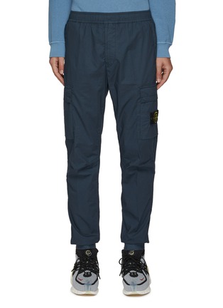 Main View - Click To Enlarge - STONE ISLAND - Paracadute' Logo Appliqued Side Pocket Cargo Jogger Pants