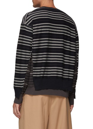 Back View - Click To Enlarge - YOKE - Layered striped crewneck sweater