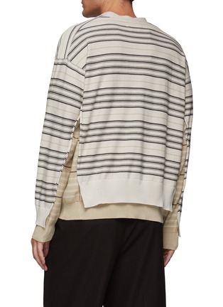Back View - Click To Enlarge - YOKE - Layered striped V-neck cardigan