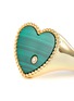 Detail View - Click To Enlarge - YVONNE LEON - CHEVALIERE COEUR HEART PINKY DIAMAND MALACHITE 9K YELLOW GOLD RING