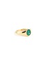 Main View - Click To Enlarge - YVONNE LEON - MINI CHEVALIERE OVALE COULEUR OVAL PINKY MALACHITE DIAMOND 9K YELLOW GOLD RING