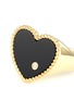 Detail View - Click To Enlarge - YVONNE LEON - CHEVALIERE COEUR HEART PINKY DIAMOND ONYX 9K YELLOW GOLD RING