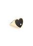 Main View - Click To Enlarge - YVONNE LEON - CHEVALIERE COEUR HEART PINKY DIAMOND ONYX 9K YELLOW GOLD RING